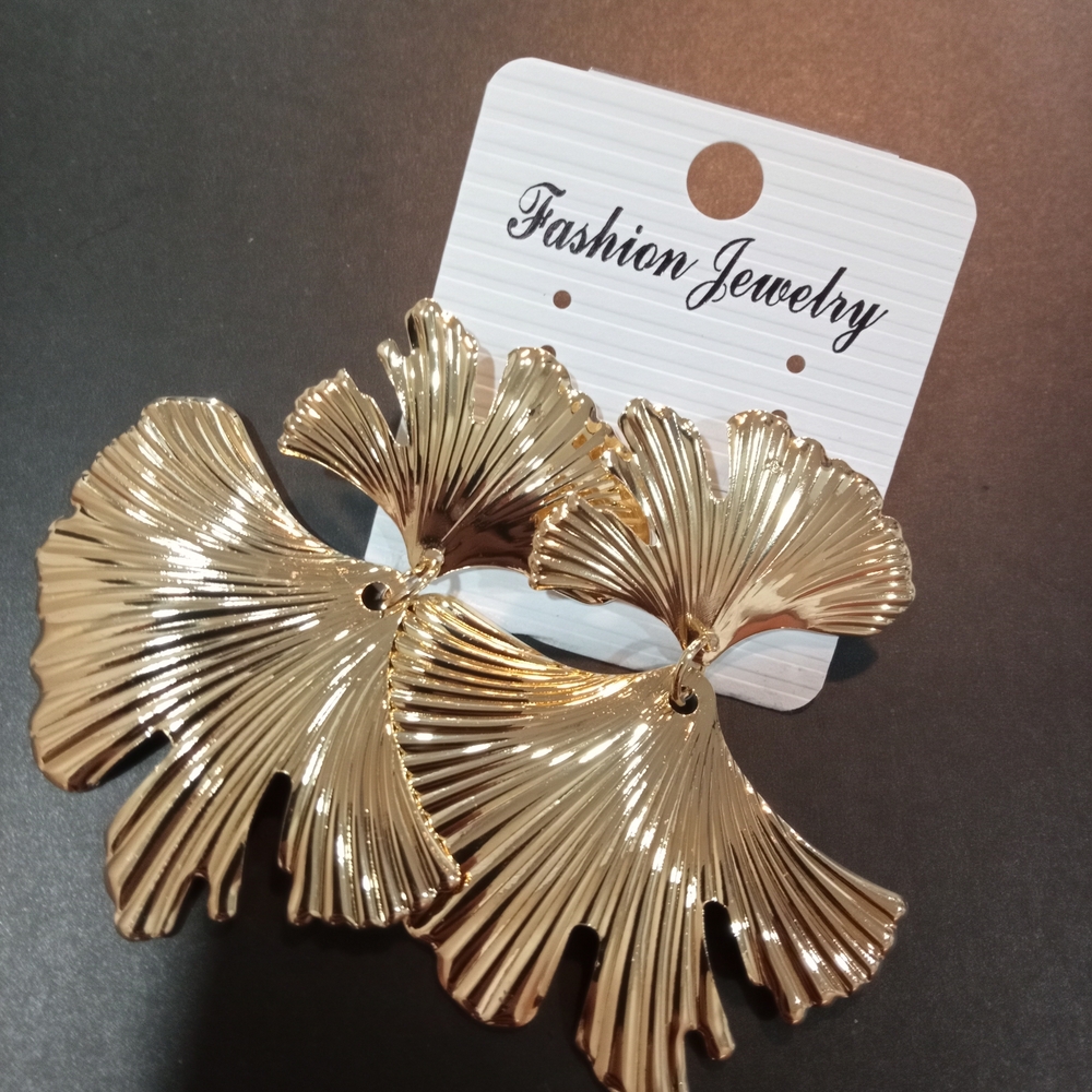 Gold Leaf Statement Earrings